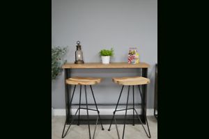 Most Recently Released Modern Urban Solid Wood And Metal Industrial Bar Table Regarding Round Hairpin Leg Dining Tables (Photo 3 of 20)