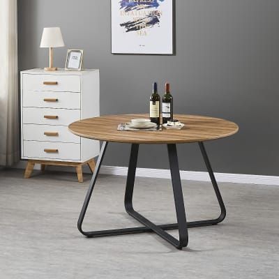Most Recently Released Santorini Brown Wood Contemporary Round Dining Table Within Vintage Brown 48 Inch Round Dining Tables (View 10 of 20)