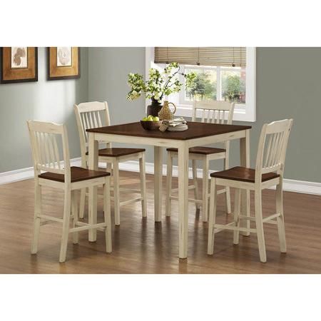 Most Recently Released White Counter Height Dining Tables Pertaining To Monarch Specialties Dining Set, 5pcs Set / Antique White (Photo 1 of 20)