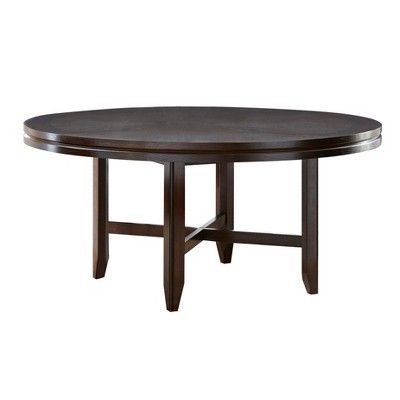 Popular 72" Talbot Round Dining Table Dark Oak – Steve Silver Co With Silver Dining Tables (View 11 of 20)