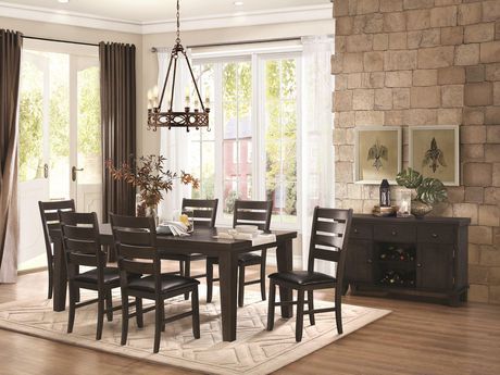 Popular Topline Home Furnishings Dark Grey Dining Table With Regarding Gray Dining Tables (View 15 of 20)