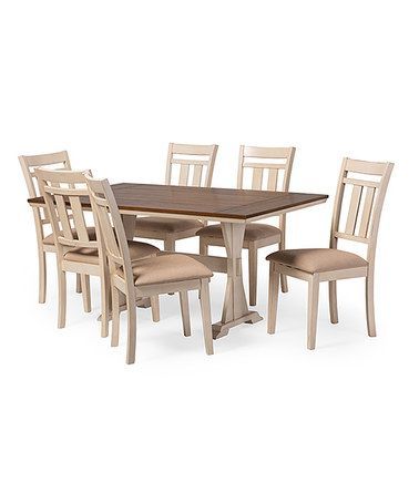 Preferred Vintage Brown 48 Inch Round Dining Tables For Brown & Cream Seven Piece Antique Oak Dining Set (View 4 of 20)