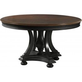 Recent Vintage Brown Round Dining Tables Within Rivington Hall Antique Coffee 54" Round Dining Table From (Photo 14 of 20)