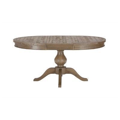 Reclaimed Teak And Cast Iron Round Dining Tables Pertaining To Best And Newest Slater Mill Round To Oval Dining Table Wood/reclaimed Pine (View 13 of 20)