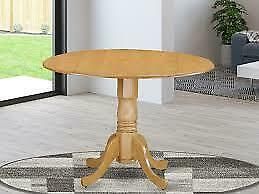 Round Dual Drop Leaf Pedestal Tables For Newest Dublin Drop Leaf 42" Round Pedestal Kitchen Dining Table (View 6 of 20)