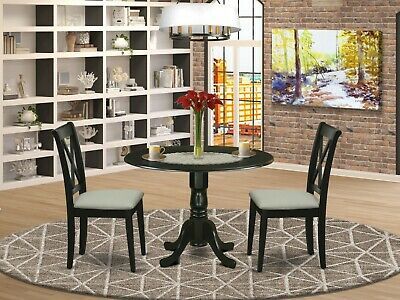 Round Dual Drop Leaf Pedestal Tables Regarding Newest 3pc Dinette Set Round Drop Leaf Pedestal Kitchen Table +  (View 19 of 20)