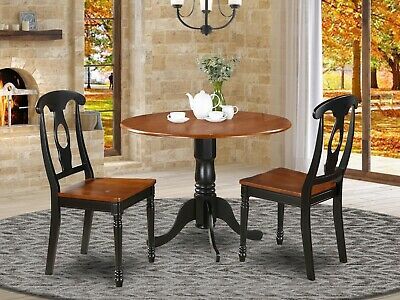 Round Dual Drop Leaf Pedestal Tables With Regard To Well Known 3pc Dinette 42" Round Drop Leaf Pedestal Table + 2 Kenley (Photo 18 of 20)