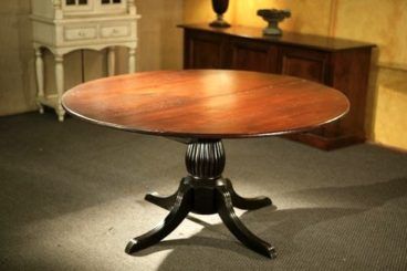 Round Kitchen Tables With Black Fluted Pedestal For Most Up To Date Dark Brown Round Dining Tables (View 4 of 20)