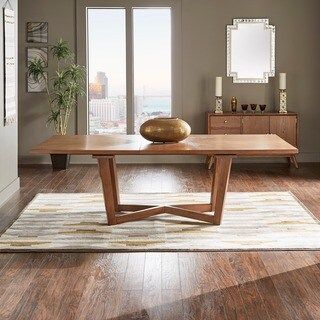Shop Aurelle Home Gideon Solid Walnut Modern Rectangular In Most Recent Walnut And White Dining Tables (View 3 of 20)
