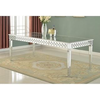 Silver Dining Tables For 2020 Shop Coralayne Silver Dining Room Table – Overstock –  (View 17 of 20)