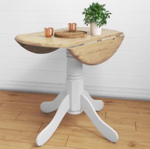Small Round Pedestal Table White Drop Leaf Folding Wooden Throughout Fashionable Round Dual Drop Leaf Pedestal Tables (Photo 15 of 20)