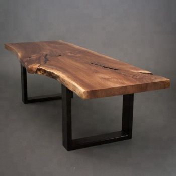 Solid Black Walnut Slab Table With Live Edge For Dining For Favorite Black And Walnut Dining Tables (View 11 of 20)