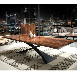 Source Industrial Modern Style Solid Black Walnut Wood Pertaining To Trendy Dark Walnut And Black Dining Tables (View 20 of 20)
