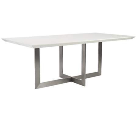 Tosca White And Brushed Steel Dining Table Throughout Latest White And Black Dining Tables (View 20 of 20)