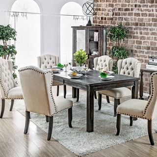 Trendy Dark Oak Wood Dining Tables In Furniture Of America Tays Contemporary Black Solid Wood (View 5 of 20)