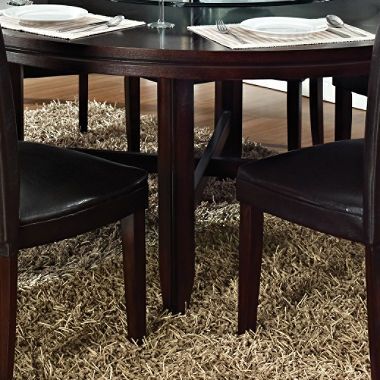 Vintage Brown Round Dining Tables Regarding Best And Newest Harding 72" Round Dining Set – 9 Pc. – Dark Brown Leather (Photo 16 of 20)