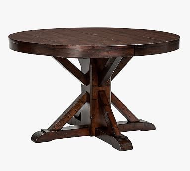 Well Known Benchwright Round Pedestal Extending Dining Table With Regard To Vintage Brown Round Dining Tables (Photo 11 of 20)