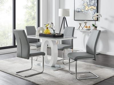 Well Known Glossy Gray Dining Tables Intended For Giovani Grey/white Modern High Gloss And Glass Dining (Photo 17 of 20)