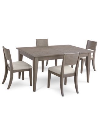 Well Known Gray Dining Tables Throughout Homefare Tribeca Grey Expandable Dining Furniture, 5 Pc (Photo 5 of 20)