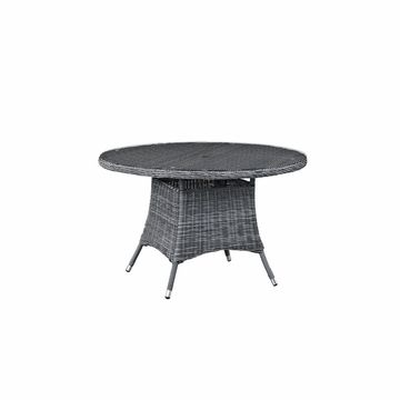 Well Known Modway Summon 47" Round Outdoor Patio Wicker Rattan Dining Pertaining To Gray Dining Tables (View 16 of 20)