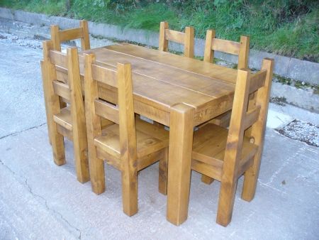 Well Known Rustic Honey Dining Tables Pertaining To Rustic Chunky Dining Table (Photo 14 of 20)