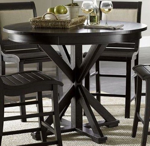 White Counter Height Dining Tables Inside Best And Newest Willow Distressed Black Round Counter Height Dining Table (Photo 7 of 20)