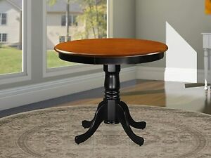 Widely Used Antique Solid Wood Black And Cherry 36 Inch Pedestal Round Throughout Round Dual Drop Leaf Pedestal Tables (View 10 of 20)