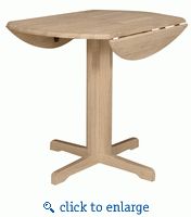 (wwt36rp) Unfinished 36" Round Pedestal Drop Leaf Table With Current Round Dual Drop Leaf Pedestal Tables (View 8 of 20)