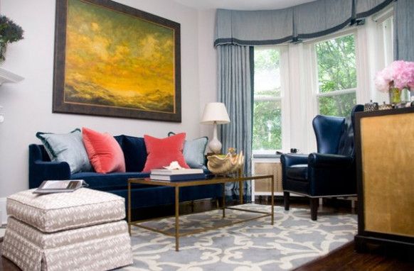 10 Blue Sofa And Curtains | Home Design Throughout Yellow And Black Console Tables (Photo 18 of 20)