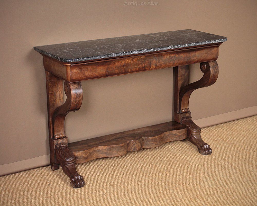 19th.c. Marble Top Console Table C.1830 – Antiques Atlas Within Vintage Coal Console Tables (Photo 14 of 20)
