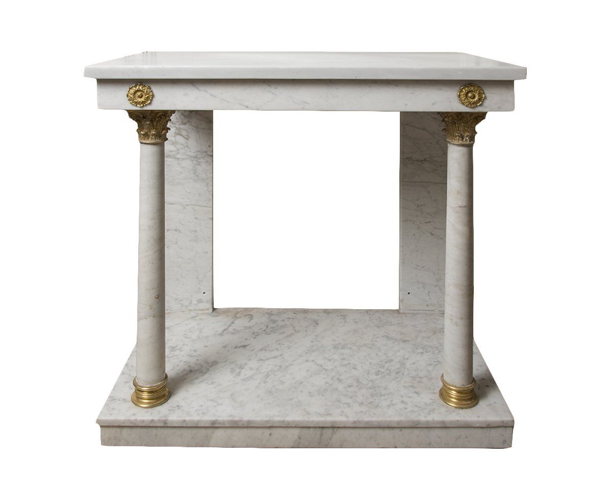 19th Century White Marble Console Table – Ref.61245 Intended For White Marble And Gold Console Tables (Photo 18 of 20)