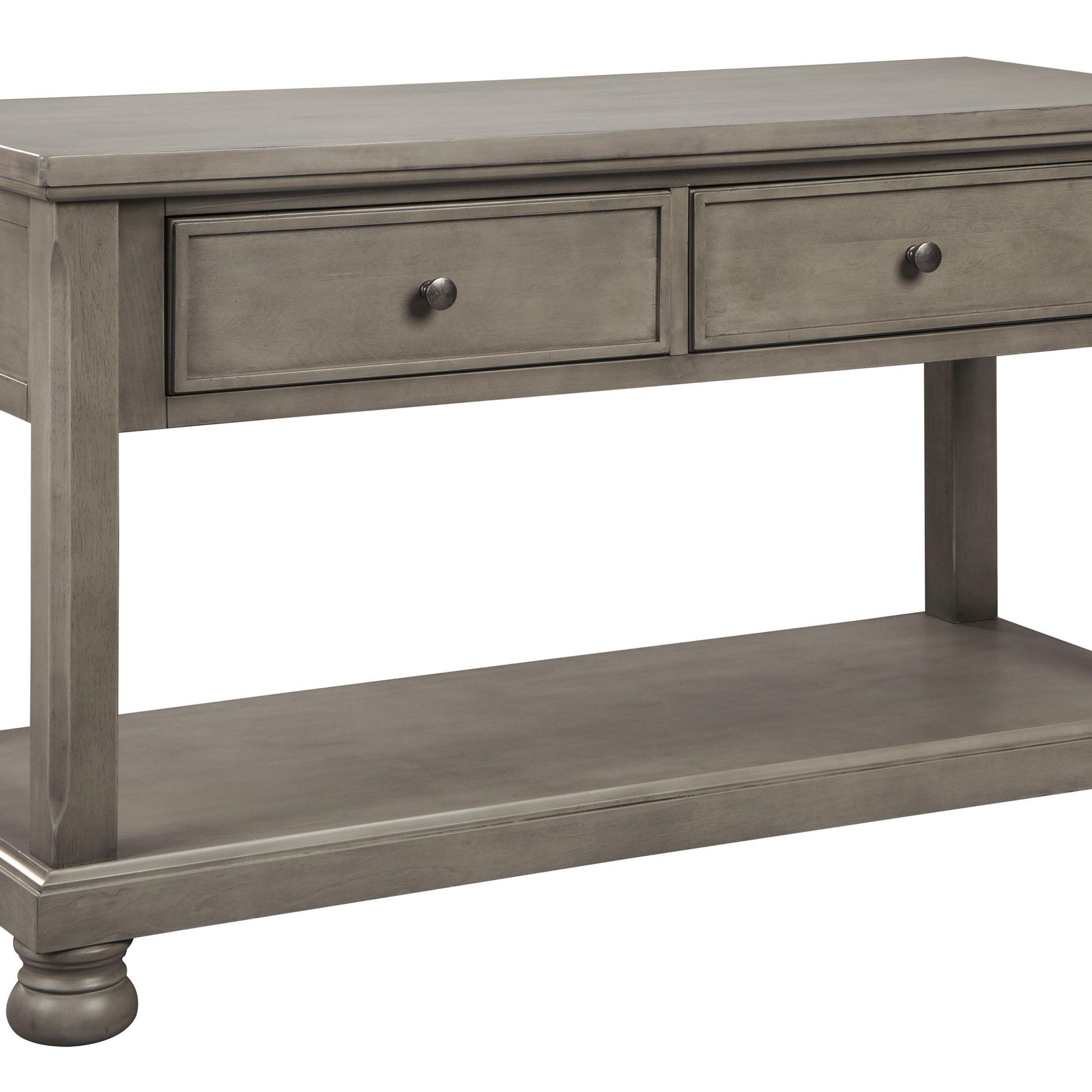 2 Drawer Wooden Console Table With Bun Feet And Open Within 2 Drawer Oval Console Tables (View 10 of 20)