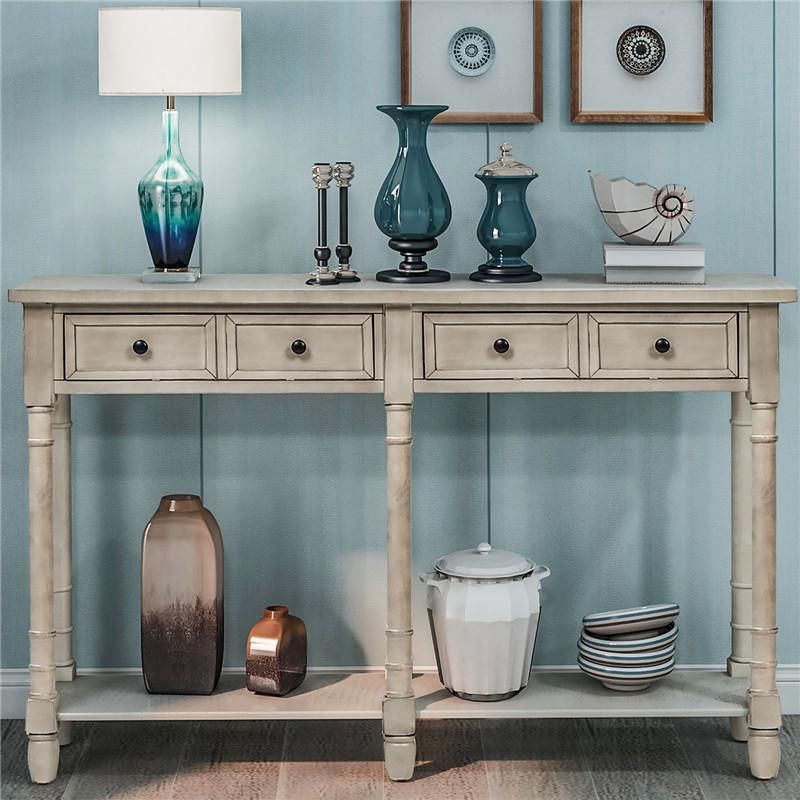 2020 Grey Wash Console Table Sofa Table Easy Assembly Two Regarding Gray Wash Console Tables (Photo 14 of 20)
