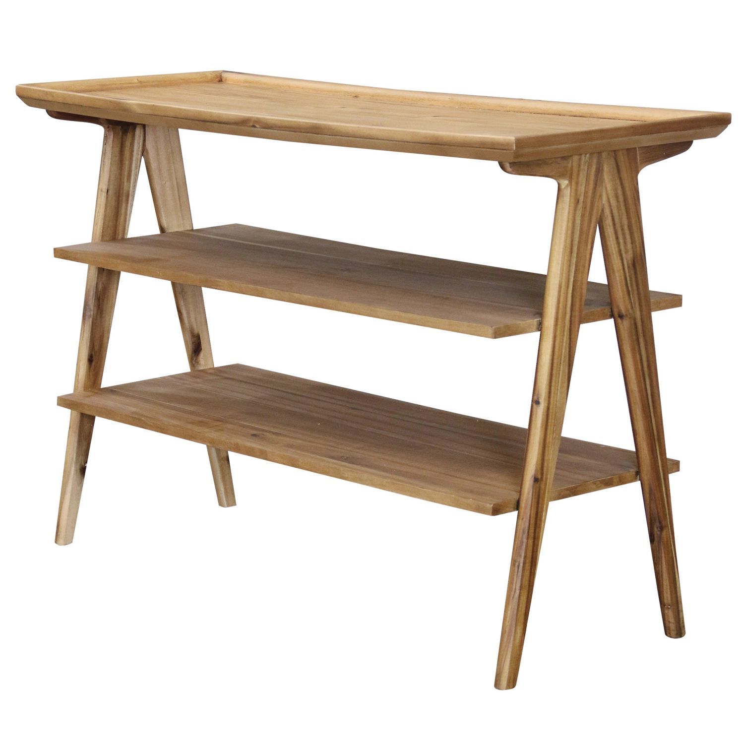 3 Tier Natural Rectangular Console Table – Pier1 Regarding Wood Rectangular Console Tables (Photo 20 of 20)