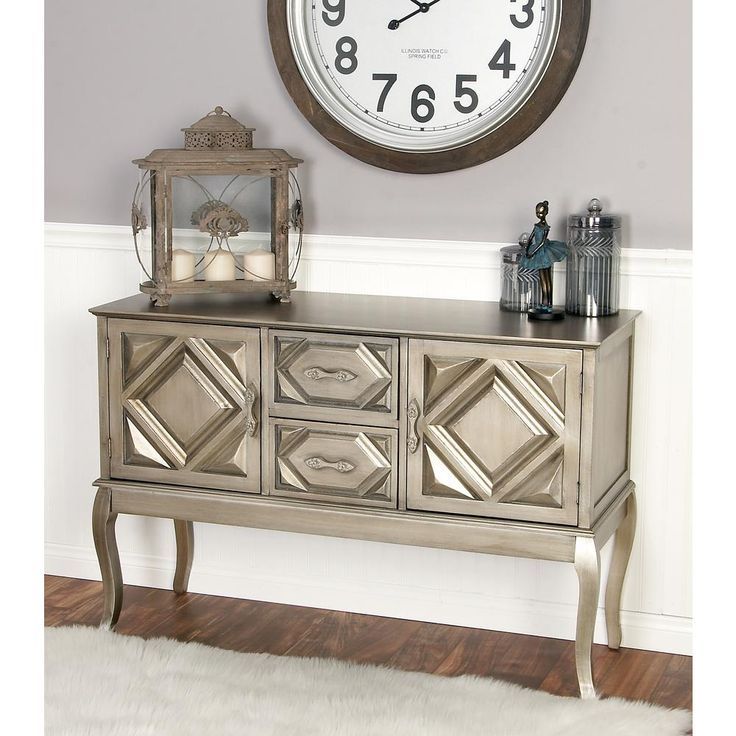 $322 Home Depot New Traditional White Gold Wooden Console In Gray And Gold Console Tables (View 15 of 20)