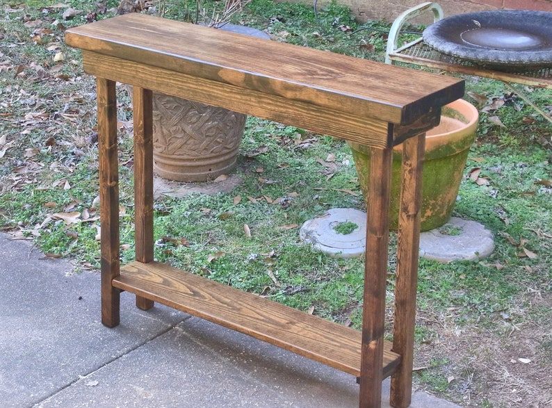 36 Inch Rustic Console Table Extra Narrow Sofa Table Intended For Rustic Barnside Console Tables (Photo 10 of 20)