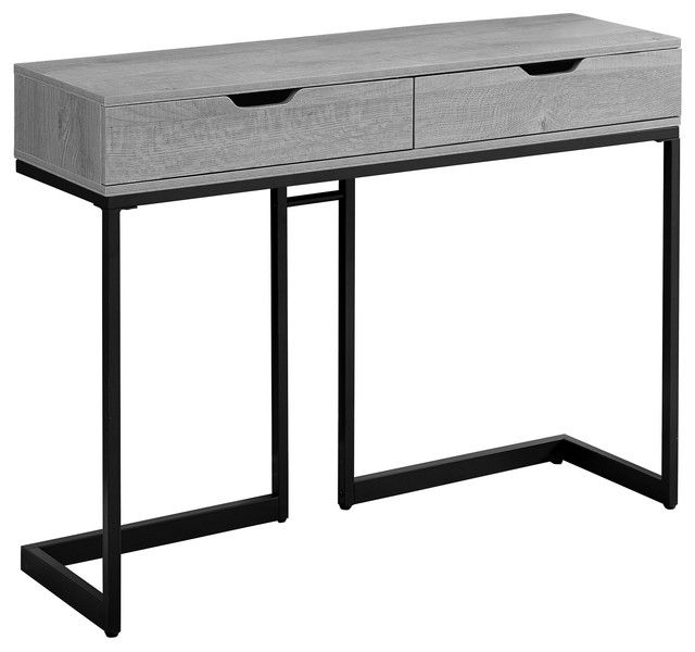42" Accent Table, Gray/ Black Metal Hall Console Inside Gray Driftwood And Metal Console Tables (Photo 1 of 20)