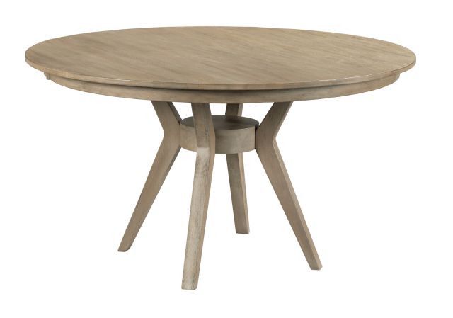 44" Round Dining Table – The Nook  Heathered Oak – The Intended For Metal Legs And Oak Top Round Console Tables (Photo 2 of 20)