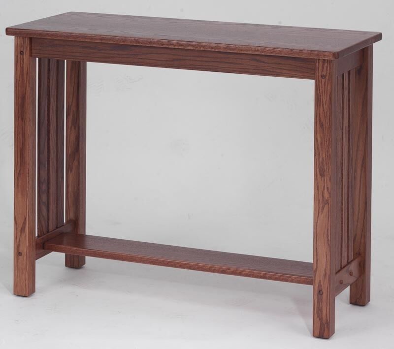 #4539 Solid Oak Mission Sofa Table | Ebay Intended For Metal And Mission Oak Console Tables (View 18 of 20)