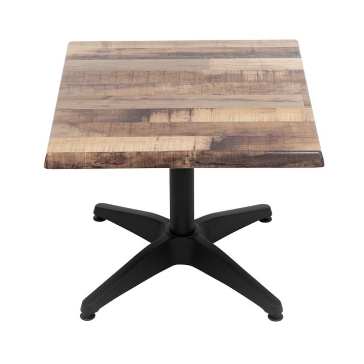 600mm Square Isotop Coffee Table In Rustic Maple With With Regard To Square Matte Black Console Tables (Photo 7 of 20)