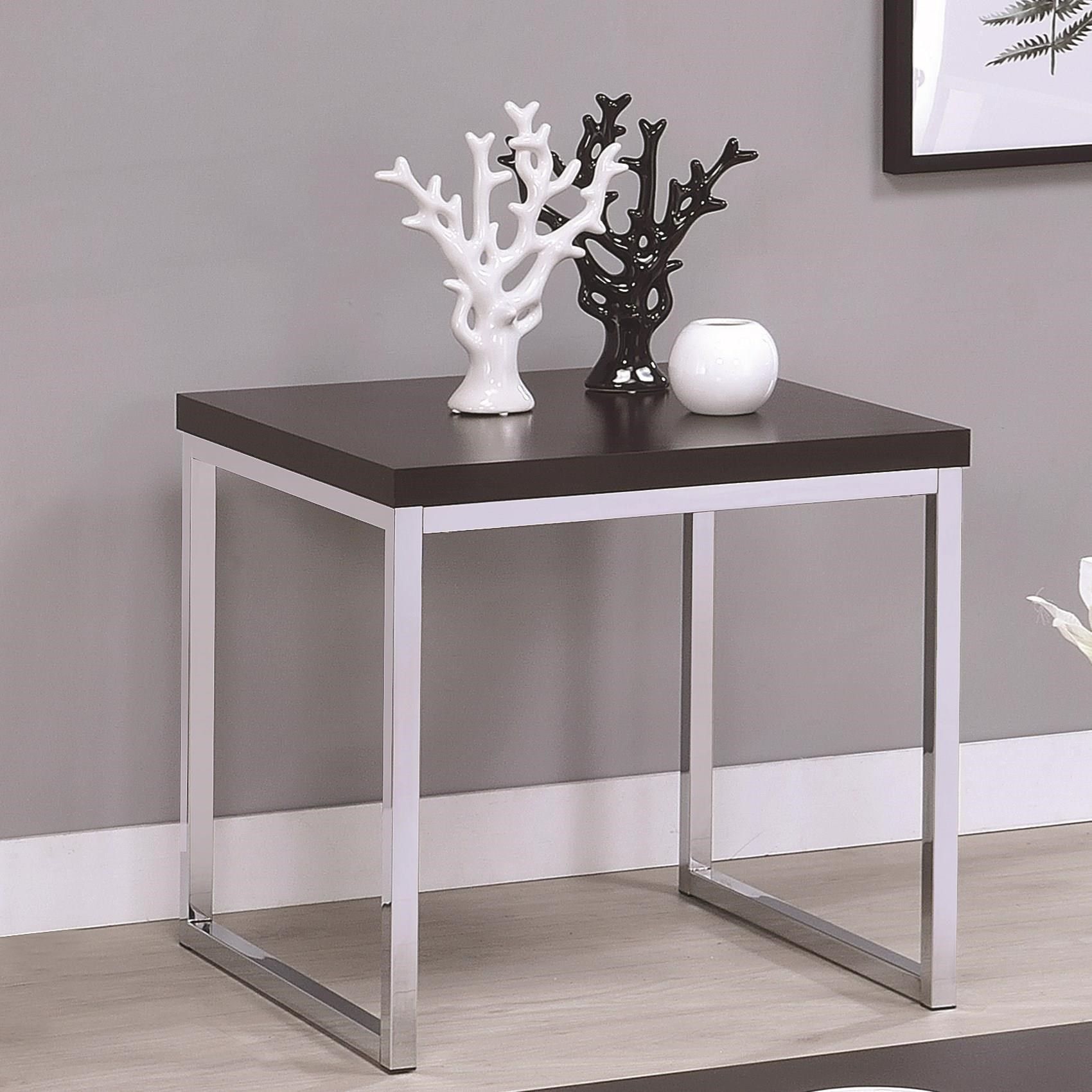 72102 Contemporary Square End Table | Quality Furniture At Inside Square Matte Black Console Tables (View 13 of 20)