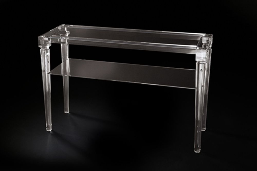8. Acrylic Console Table 'enea' – Cast Acrylic Furnishings In Gold And Clear Acrylic Console Tables (Photo 7 of 20)