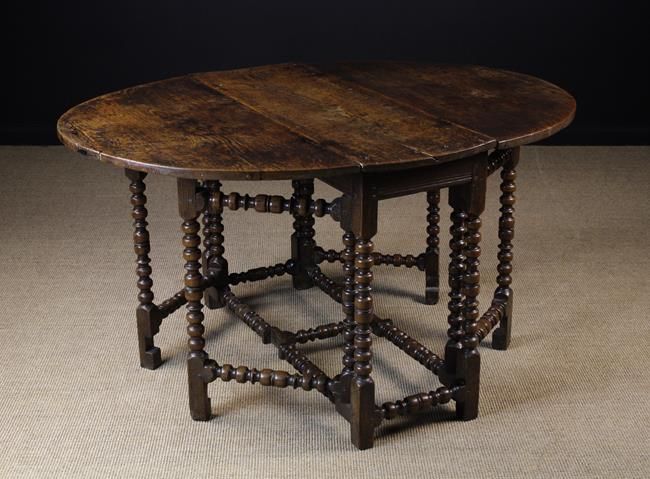 A 17th Century Carved Double Gate Legged Table. The Oval Top Intended For Oval Corn Straw Rope Console Tables (Photo 3 of 20)