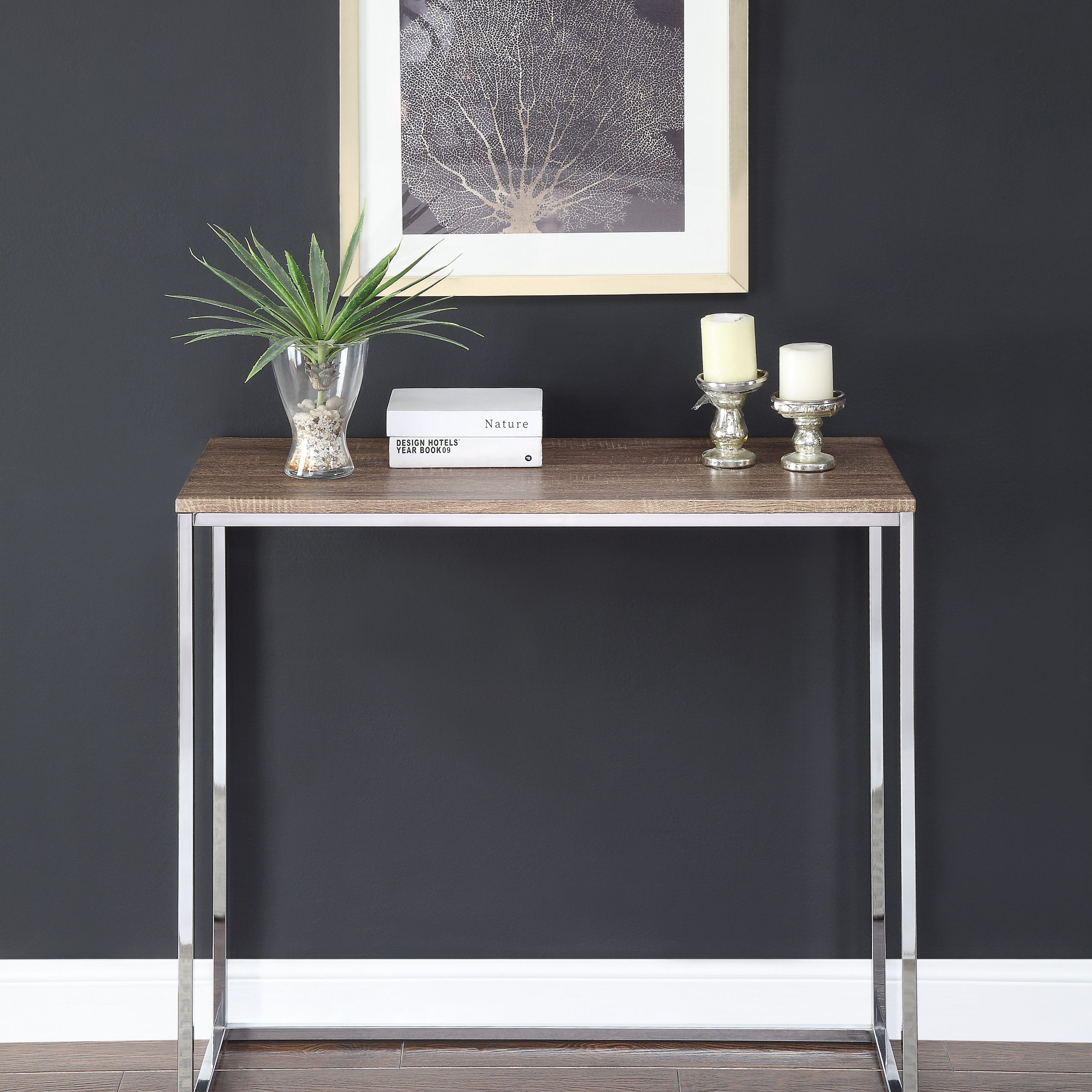 Abington Lane Modern Metal Console Table With Storage With Metallic Silver Console Tables (Photo 1 of 20)