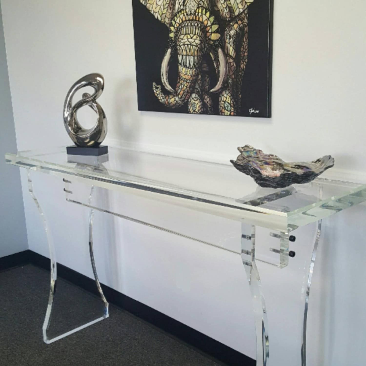 Acrylic Entryway Table Acrylic Foyer Table Acrylic Sofa | Etsy In Silver And Acrylic Console Tables (Photo 2 of 20)