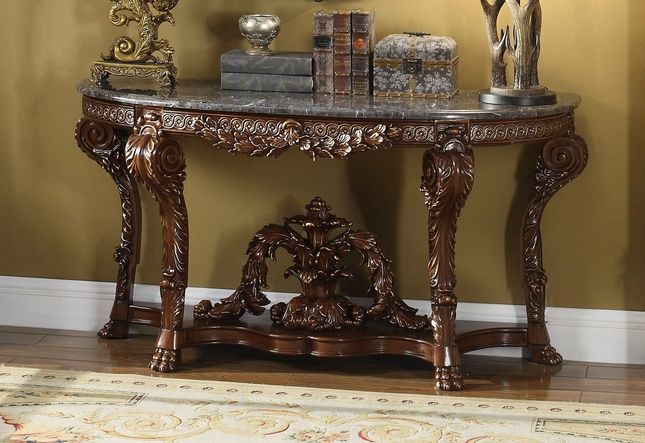 Adelisa Traditional Hand Carved Marble Top Console Table With Regard To Marble Top Console Tables (Photo 12 of 20)