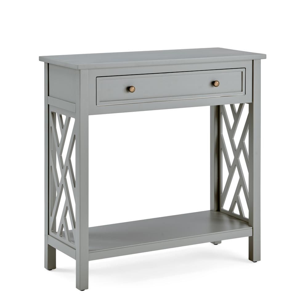 Alaterre Furniture Coventry 32 In. Gray Wood Console Table Within Gray Wood Black Steel Console Tables (Photo 12 of 20)