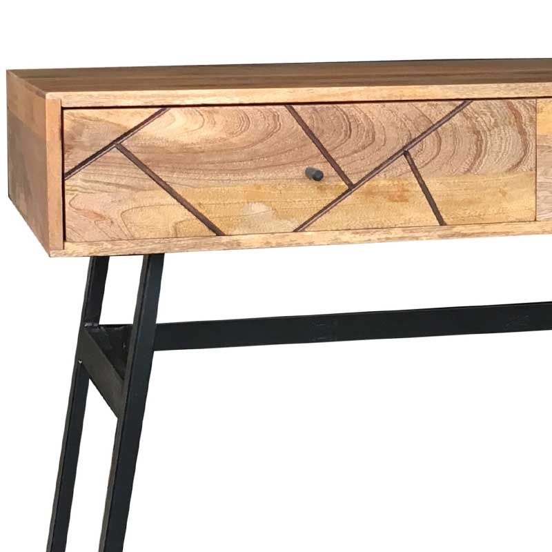 Amar Retro Vintage Light Mango Console Table | Solid Wood Throughout Natural Mango Wood Console Tables (View 10 of 20)
