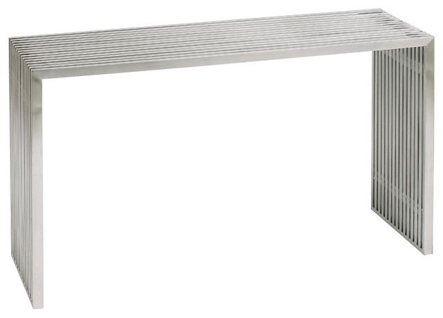 Amici Console Sofa Table Stainless Steelnuevo With Regard To Silver Stainless Steel Console Tables (Photo 2 of 20)