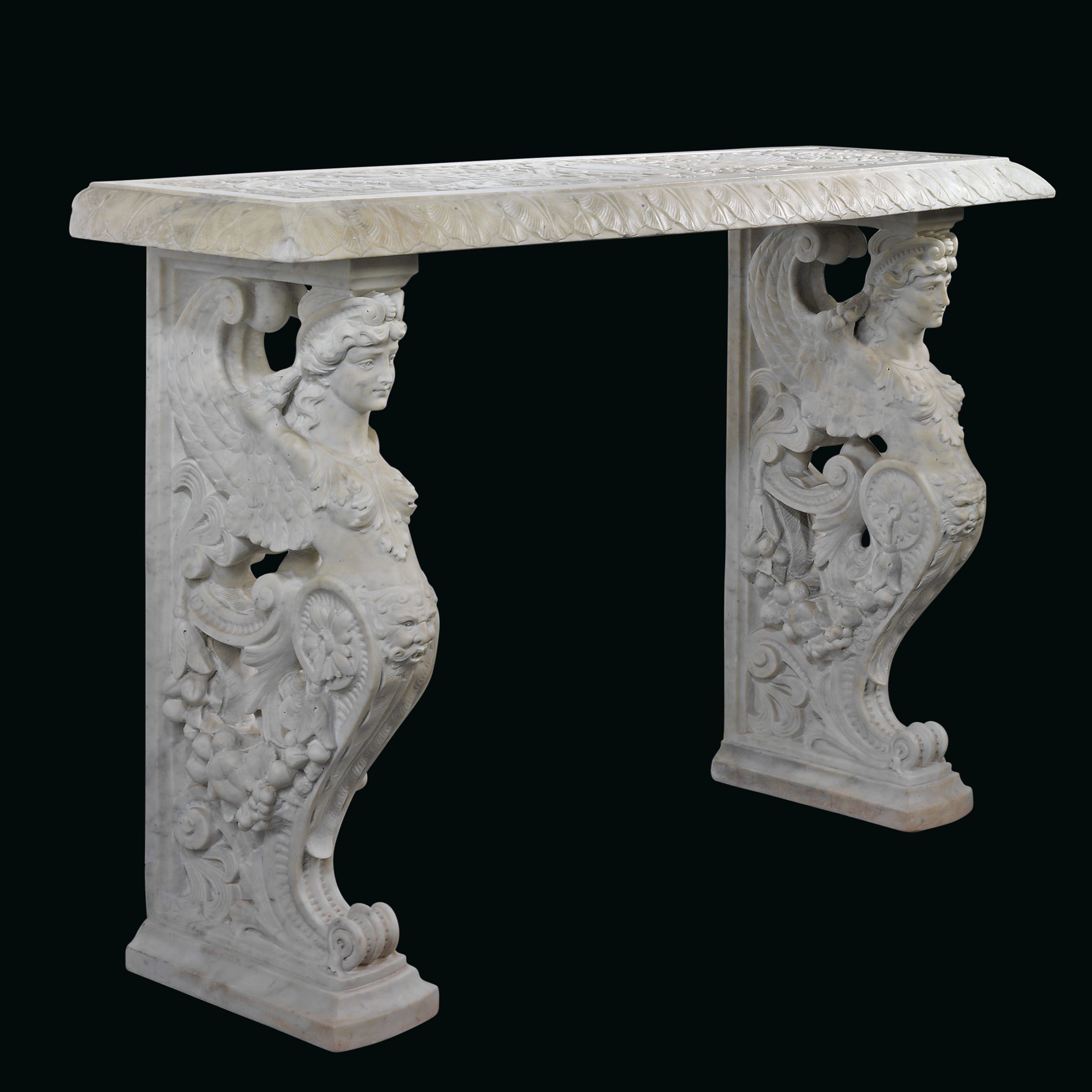 An Italian White Marble Console Table , Third Quarter 19th Inside Marble Console Tables (View 5 of 20)